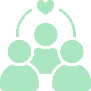 Icon of group of people with heart